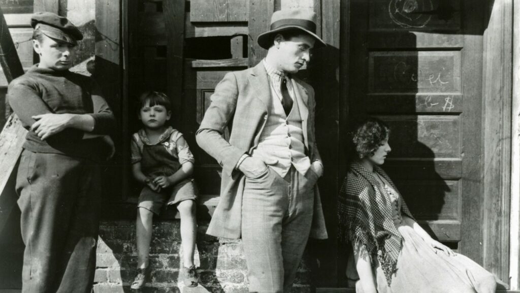Screenshot of the actors in 1925's The Salvation Hunters.